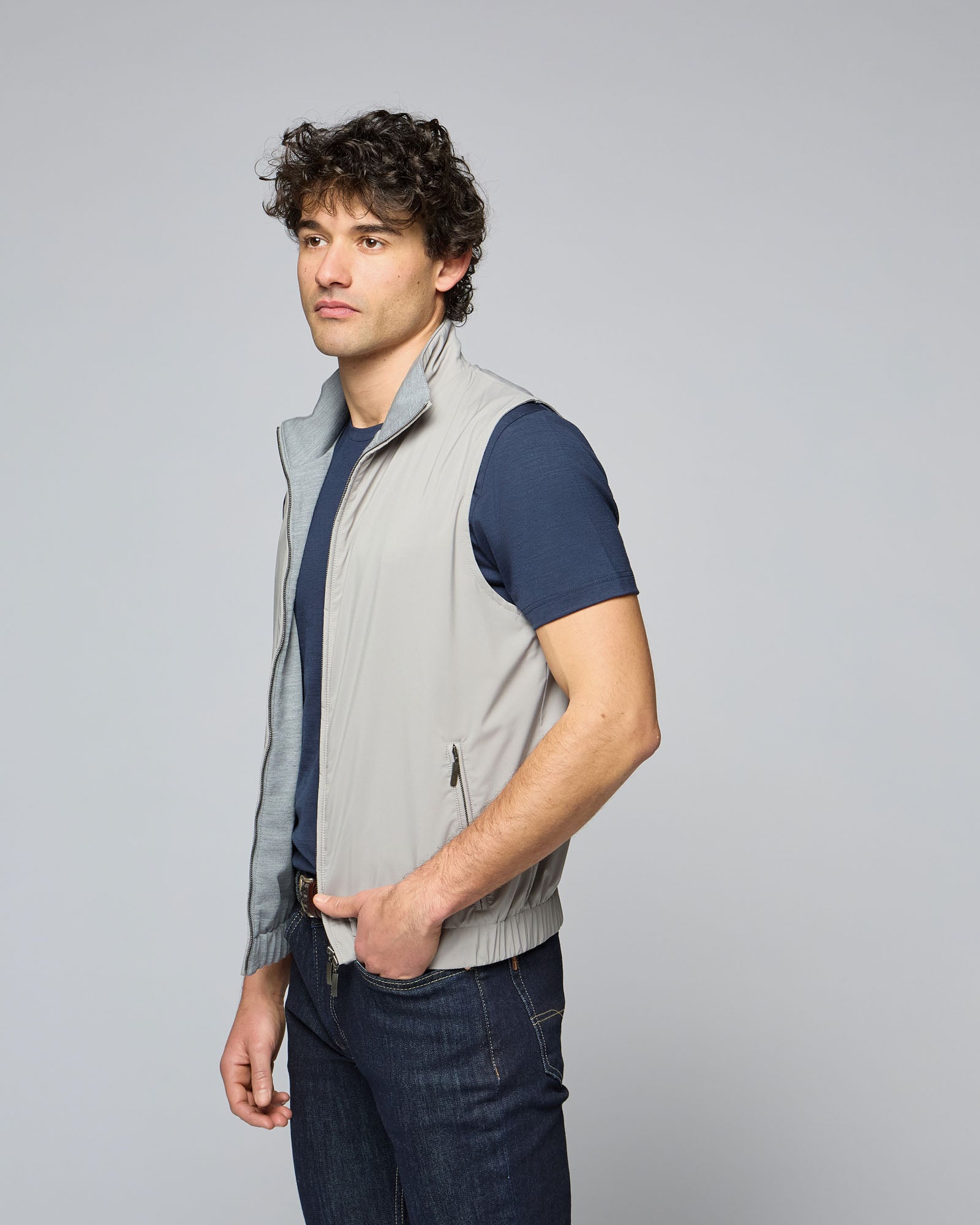 Sleeveless with Technical Fabric
