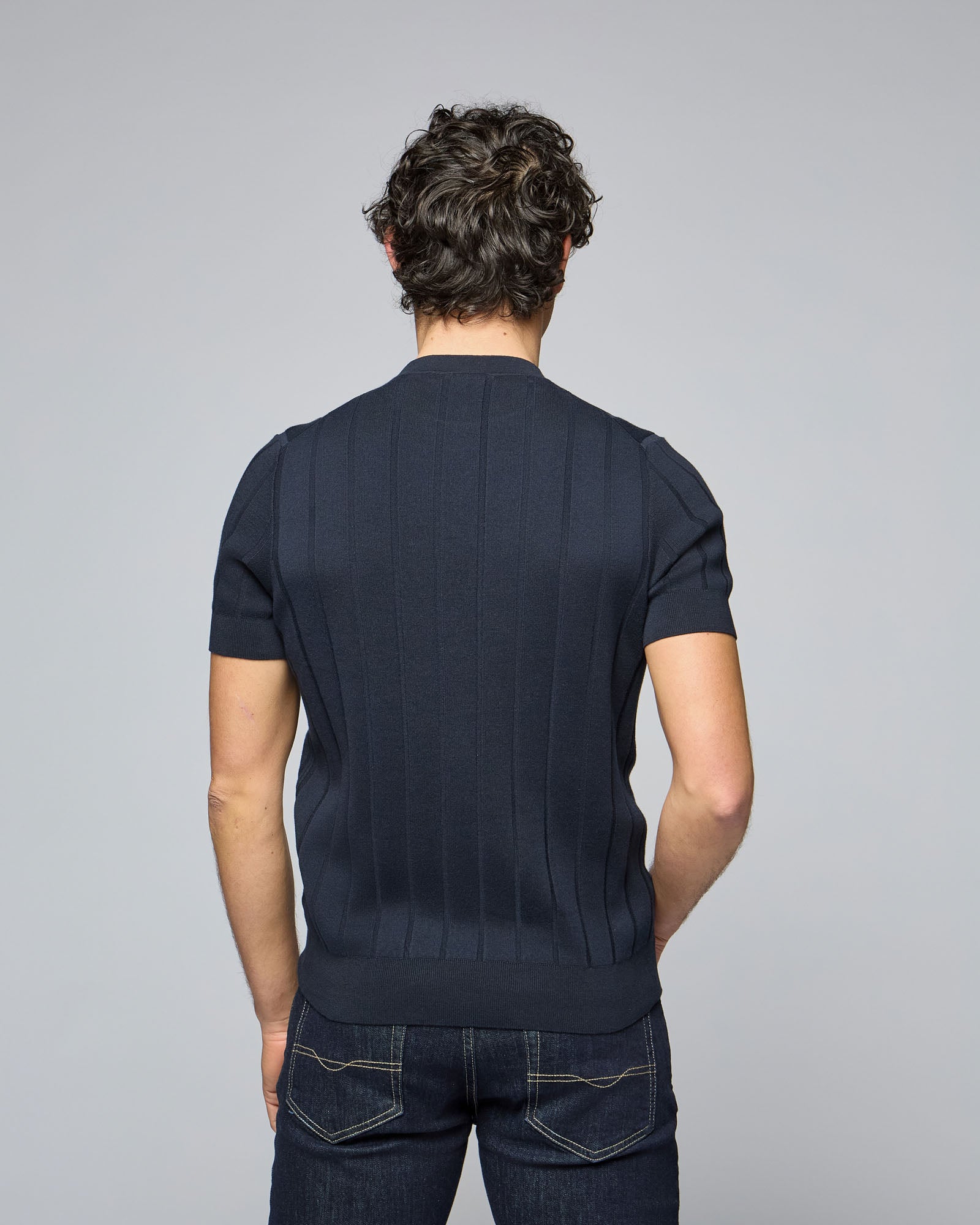 Girocollo a coste Manica Corta