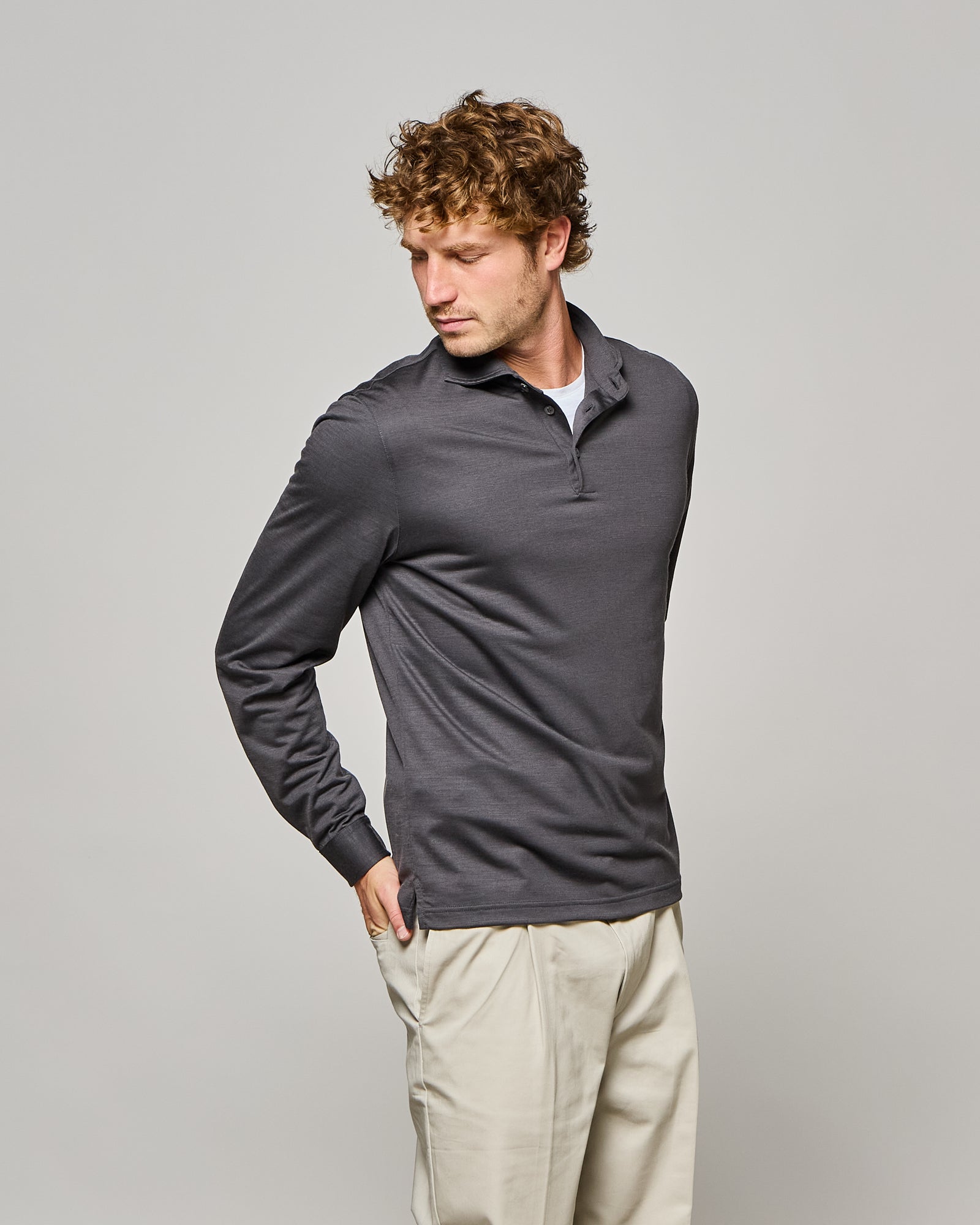 POLO MANICA LUNGA - MISTO LANA