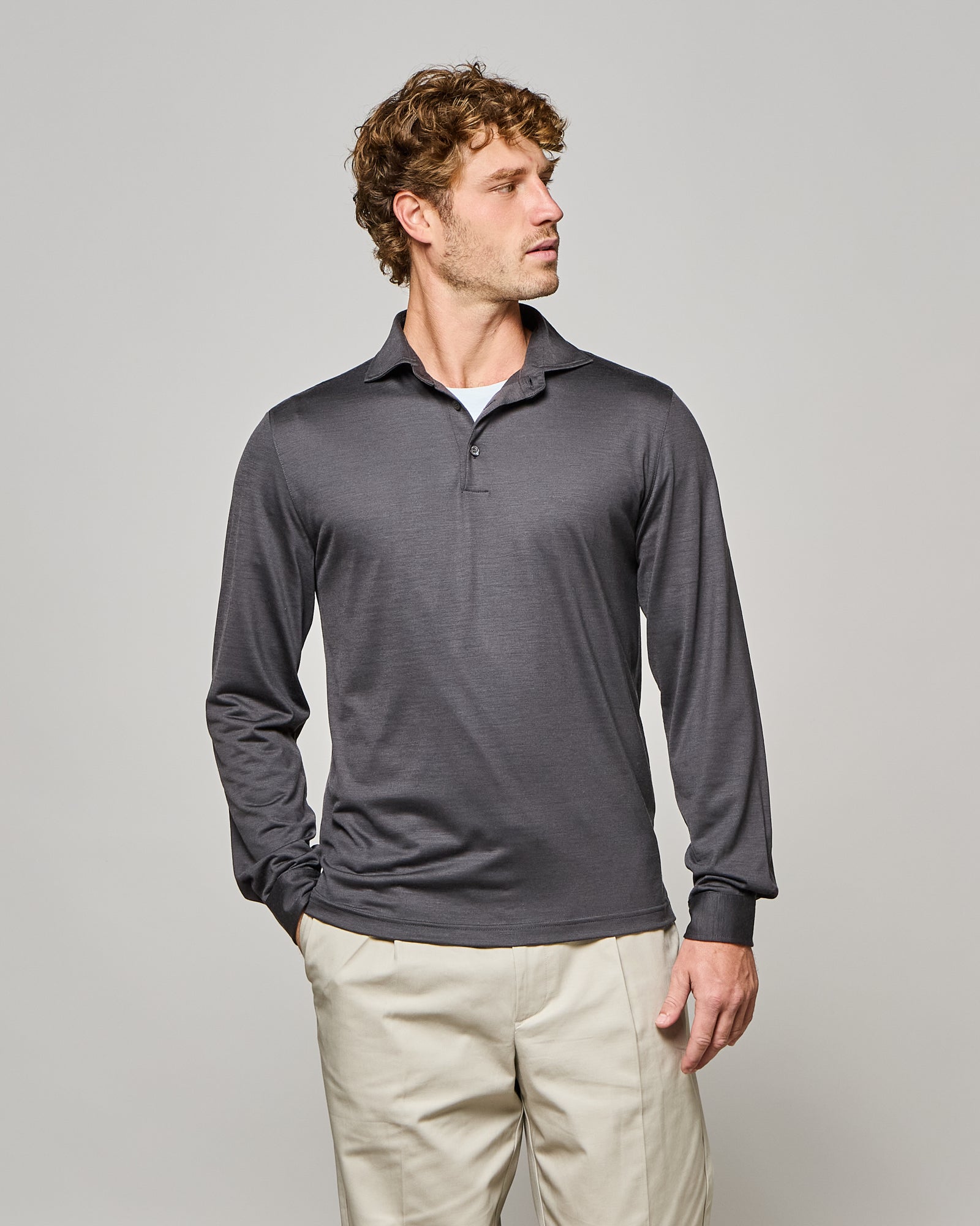 POLO MANICA LUNGA - MISTO LANA