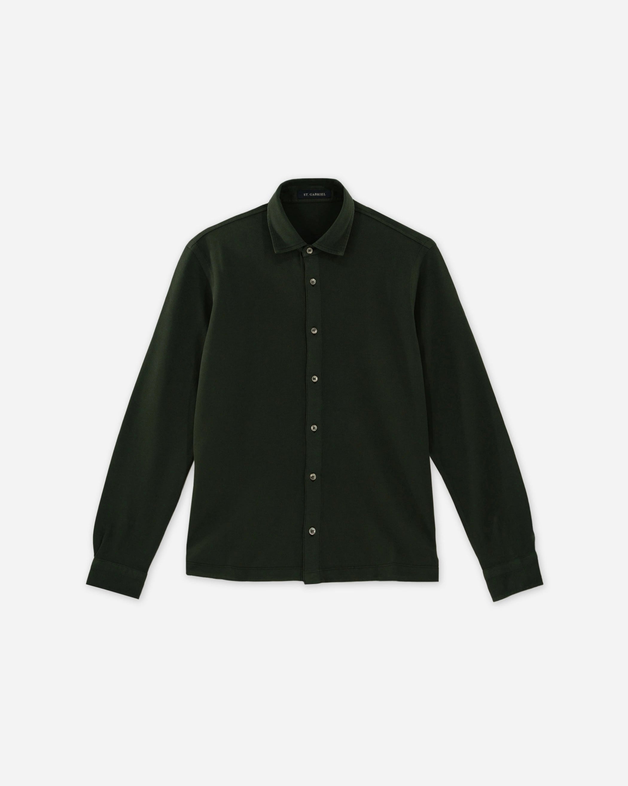 Polo Camicia in Piquet e dettagli in Saia