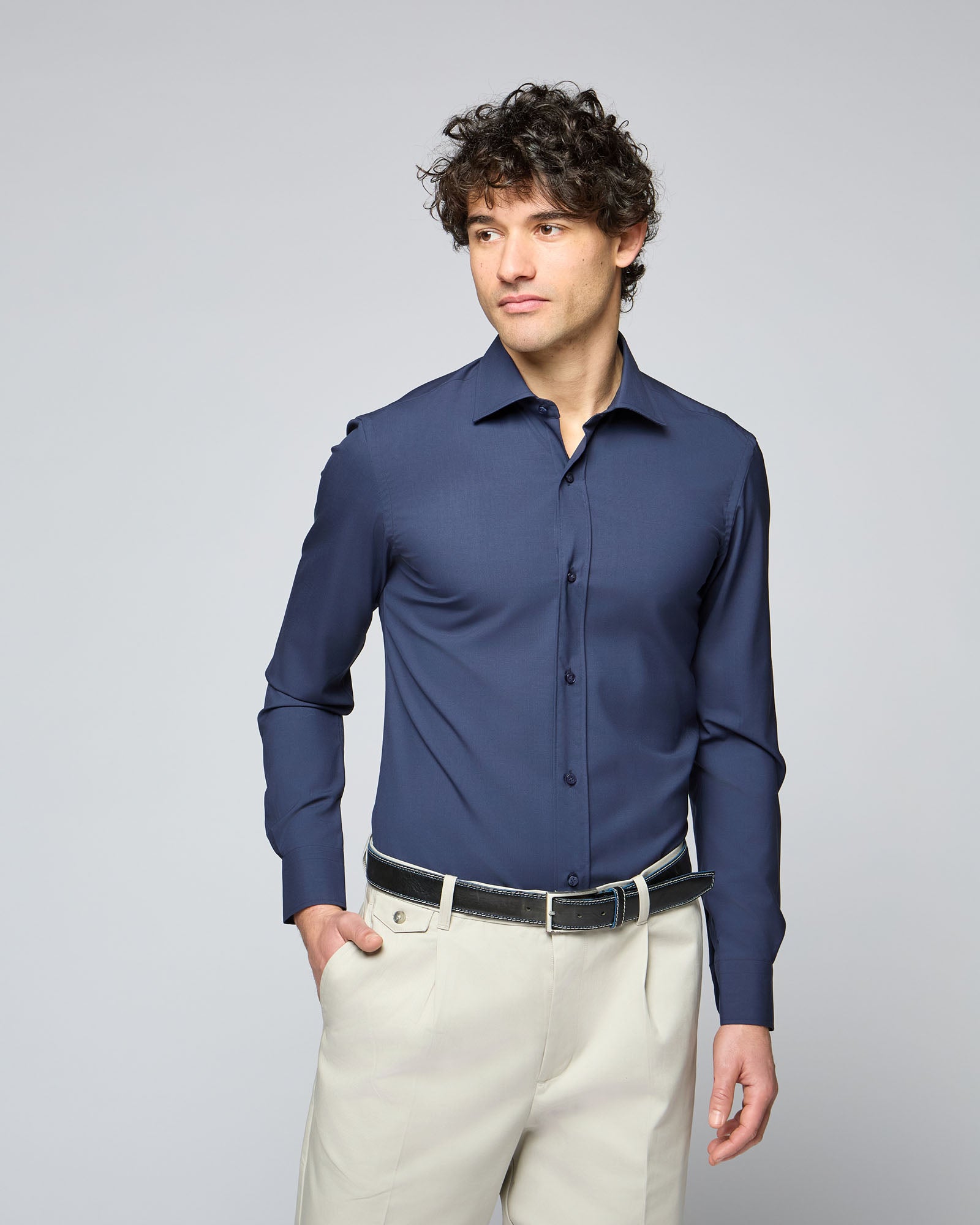 Camicia in Lana Ultrafine - Slim Fit