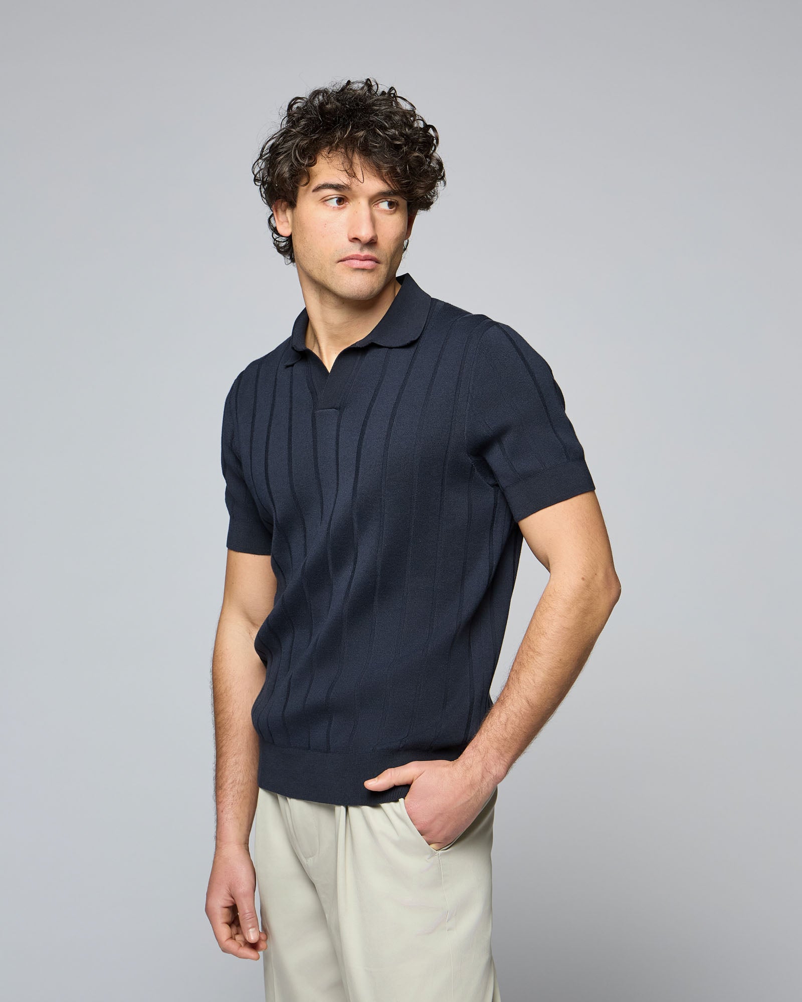 Polo a coste Manica Corta