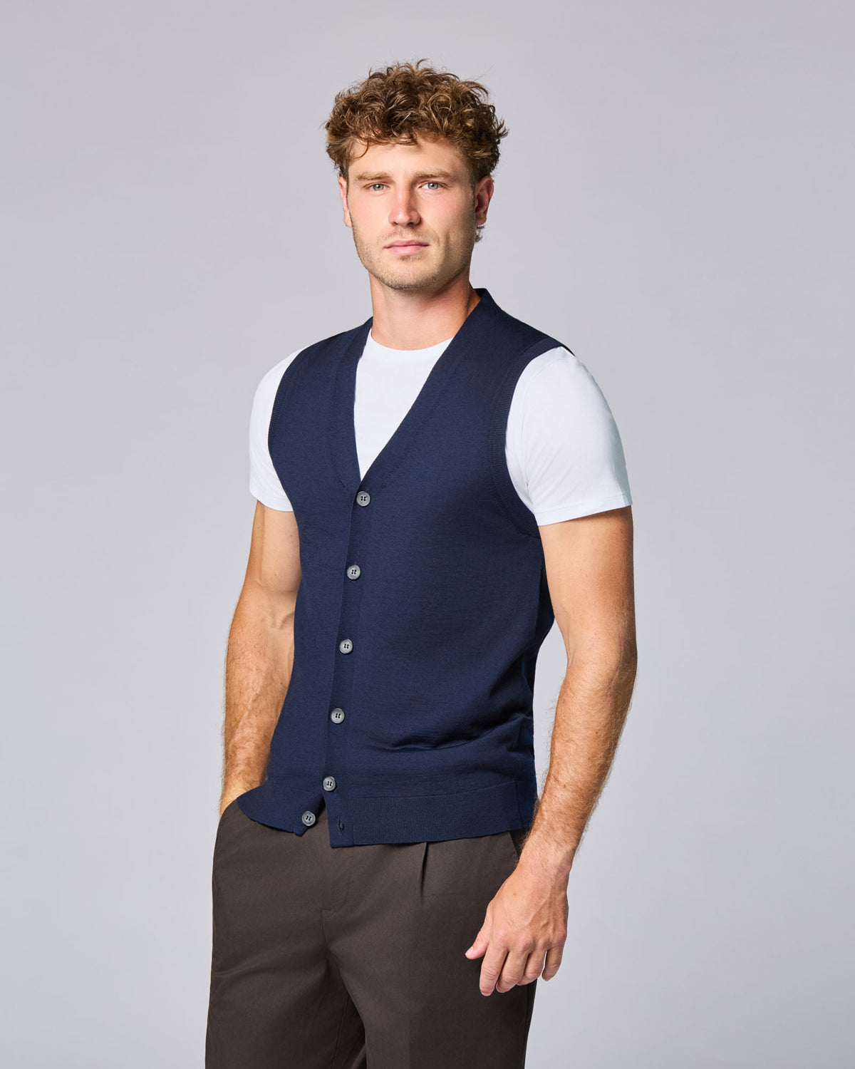 Buttoned Vest - Maestrale Wool