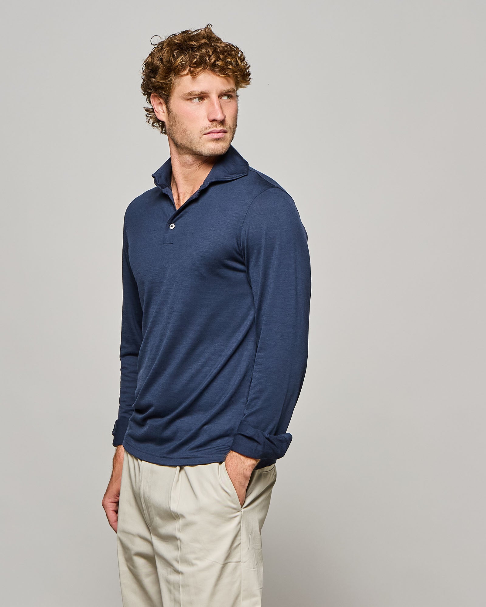 POLO MANICA LUNGA - MISTO LANA